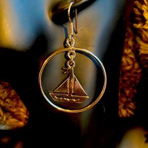Mexican sterling silver sailboat earrings